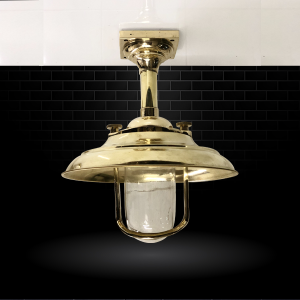 Brass Mid Century Style Golden Bulkhead Lamp